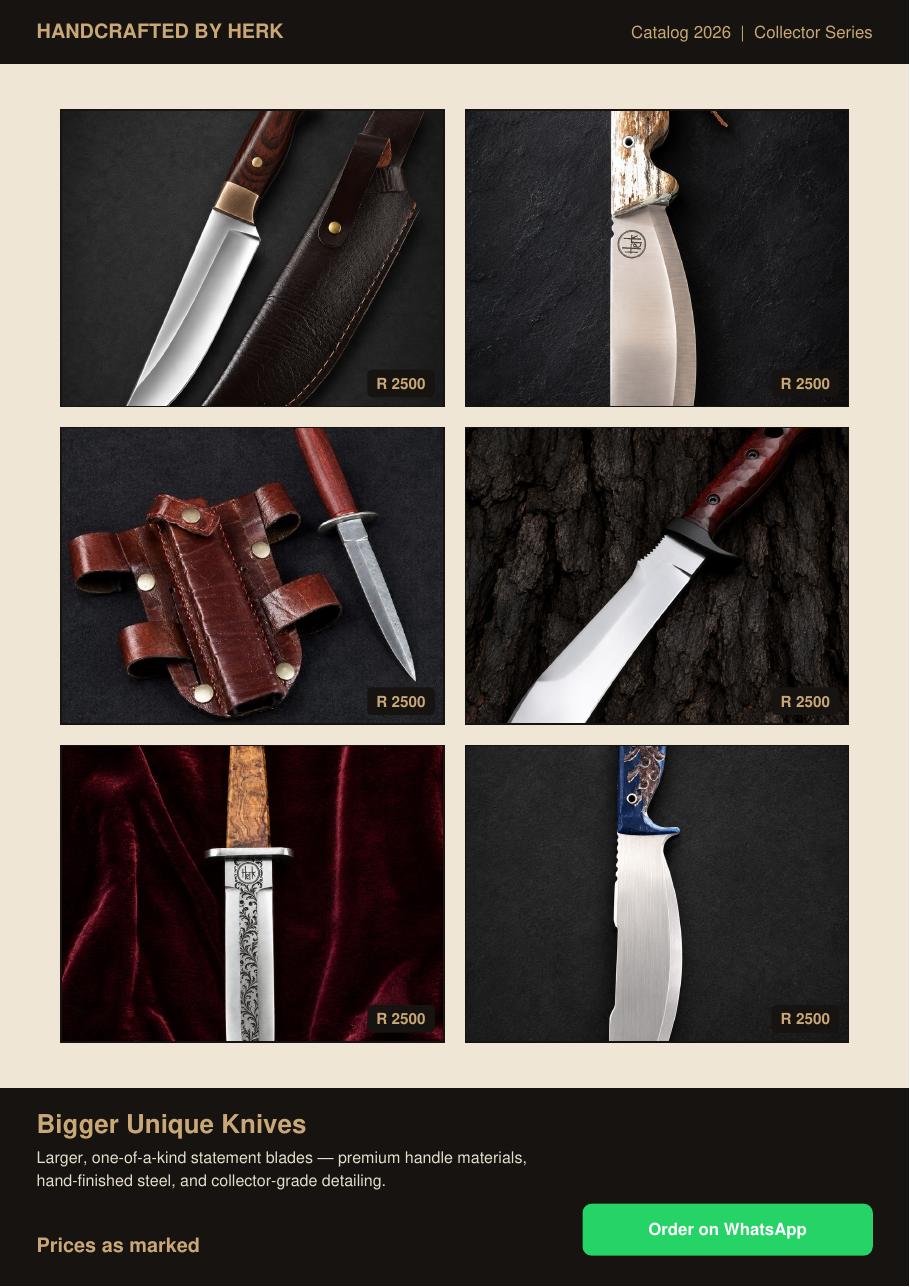 Collector series knives